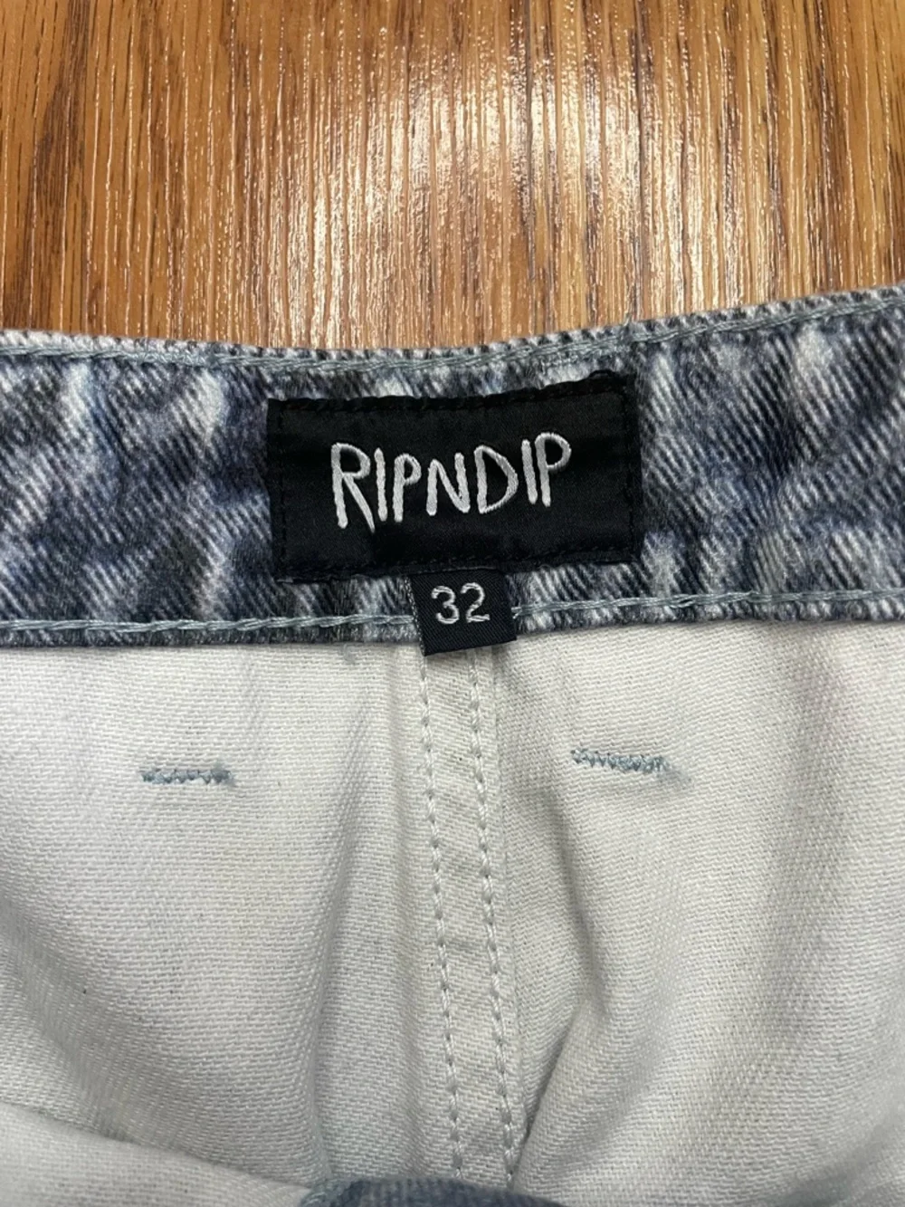 RIPNDIP Distressed Graphic Jeans Size 32 Acid Wash Streetwear Pants